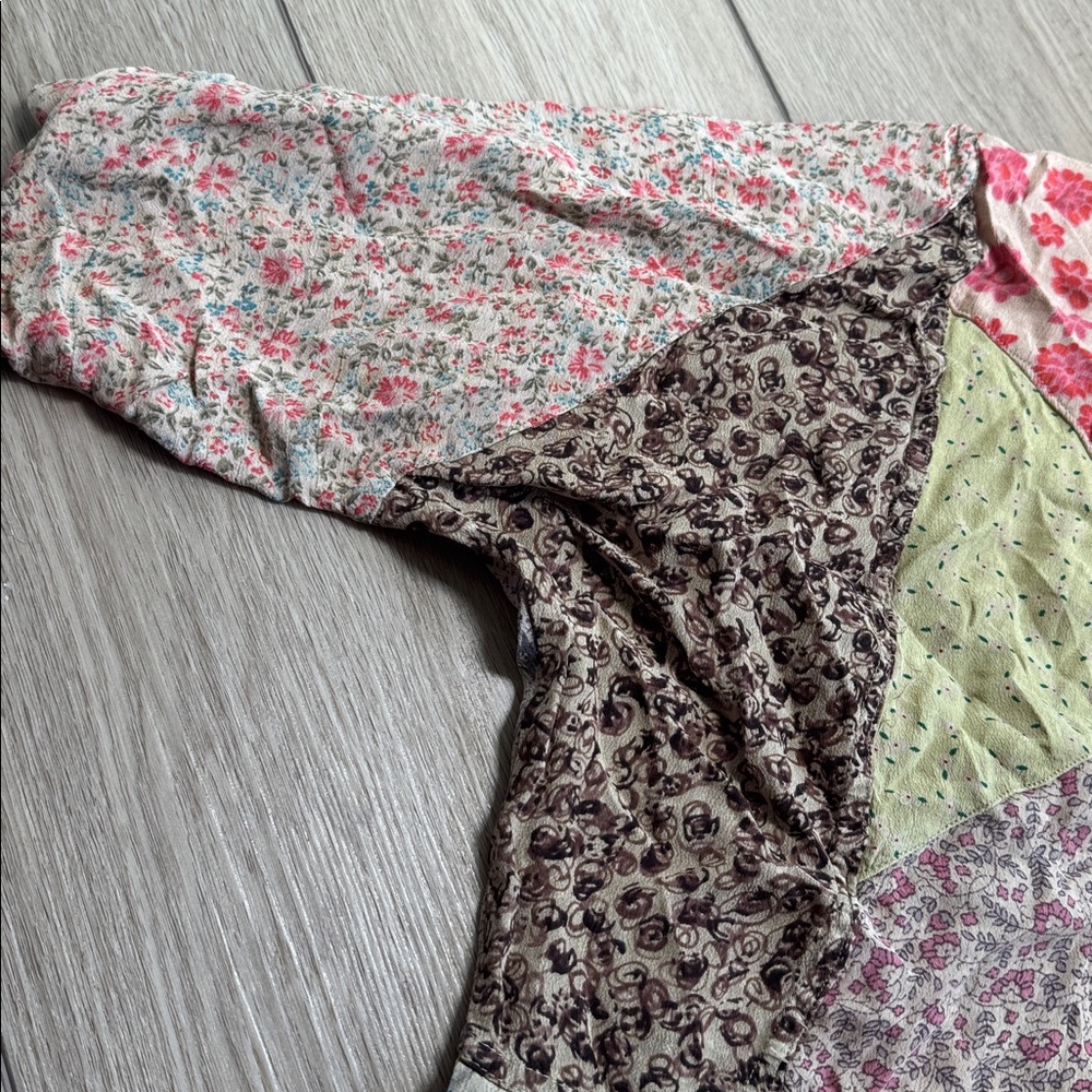 Sacred Threads Patchwork Bohemian Button Front To… - image 7